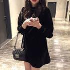 Velvet Long-sleeve Loose-fit Dress