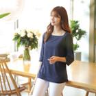 Square-neck Linen Blend T-shirt