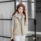 Rib-neck Wind-proof Hooded Vest