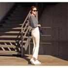 Band-waist Boot-cut Pants