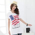 Short-sleeve Scoop Neck Print Tee