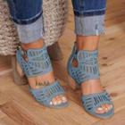 Block Heel Cut-out Sandals