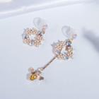 Non-matching Bee Rhinestone Mini Hoop Dangle Earring