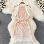 Sleeveless Lace Sheath Mini Dress
