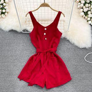 Sleeveless Roll Up Playsuit