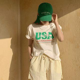 Usa Retro Letter T-shirt