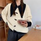 Collared Toggle-front Cardigan