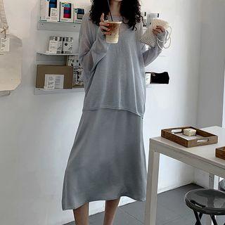 Spaghetti Strap Knit Midi Dress / Knit Top