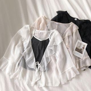Ruffle Bell-sleeve Light Jacket