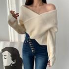 Off Shoulder Wrapped Sweater