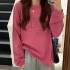 Lettering Sweatshirt Lettering - Dark Pink - One Size