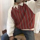 Contrast-color Striped Pullover