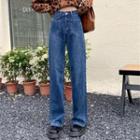 Mid-rise Dual-pocket-detail Straight Leg Jeans