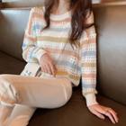 Perforated Sweater Stripes - Multicolor - One Size