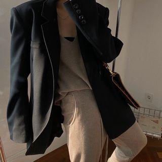 Plain Blazer / Boot-cut Pants