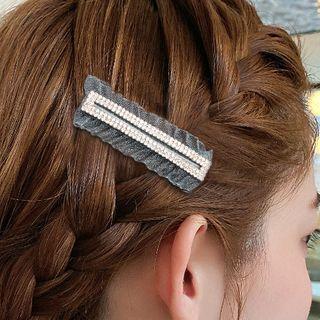 Rhinestone Mesh Ruffle Hair Clip