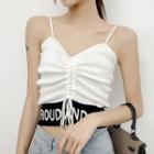 Drawstring Knit Lettering Camisole