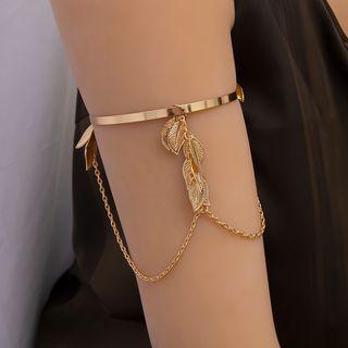 Layered Chained Leaf Arm Bangle