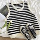 Striped Knit Vest Stripe - One Size