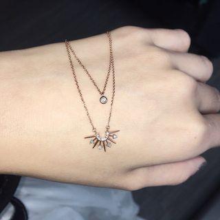 Sun Pendant Necklace Rose Gold - One Size