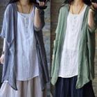 Crinkled Light Long Cardigan