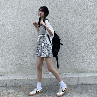 Cow Print Wide Leg Shorts