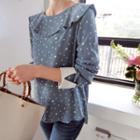 Round-collar Dotted Blouse