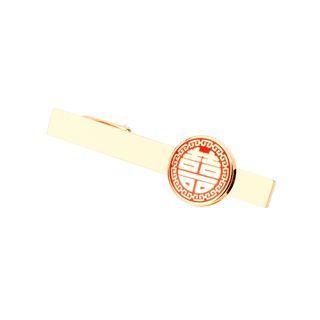 Fashion Simple Plated Gold Festive Geometric Round Tie Clip Golden - One Size