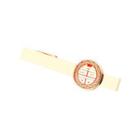 Fashion Simple Plated Gold Festive Geometric Round Tie Clip Golden - One Size