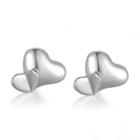 Bling Bling Platinum Plated 925 Sterling Silver Heart Earrings