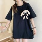 Elbow-sleeve Rabbit Plush T-shirt