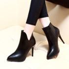 Pointy Toe High Heel Ankle Boots