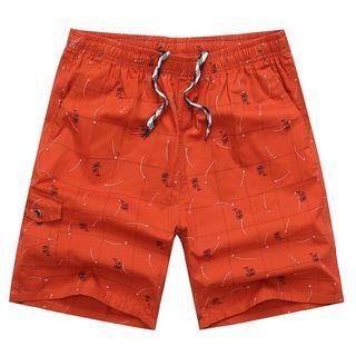 Plaid Straight Leg Sweatshorts