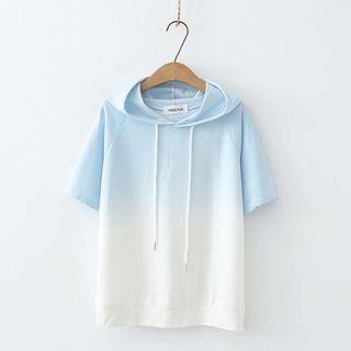 Gradient Short-sleeve Strap Cap T Shirt