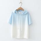 Gradient Short-sleeve Strap Cap T Shirt