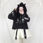Floral Embroidery Hoodie / Mini Skirt / Set