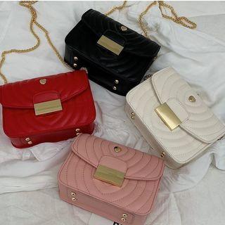 Quilted Heart Accent Crossbody Bag