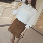 Set: Lantern-sleeve Chiffon Blouse + Camisole