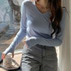 V-neck Thumb-hole Top