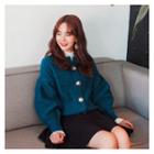 Round-neck Balloon-sleeve Cardigan