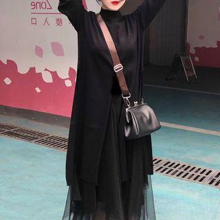 Sheer A-line Midi Skirt / Long Sweater