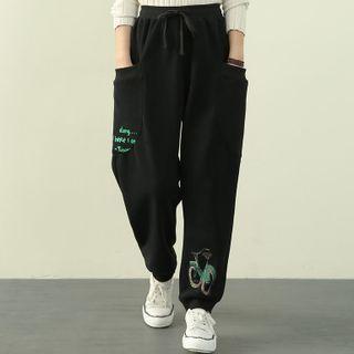 Lettering Graphic Print Harem Sweatpants