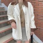 Corduroy-trim Snap-button Jacket