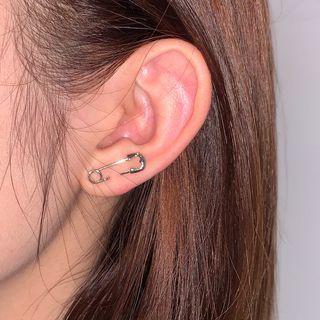Pin Earring 1 Pair - Silver - One Size