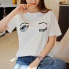 Embroidered Short-sleeve Crewneck T-shirt