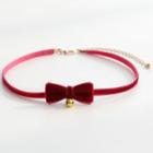 Bow Velvet Choker 1 Pc - Bow Velvet Choker - Red - One Size