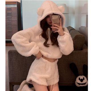 Bear Fluffy Hoodie / Shorts