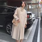 Long Stand Collar Double-breasted Coat