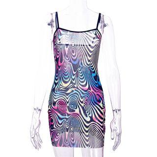 Printed Mini Spaghetti Strap Dress