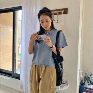 Cashmere Blend Knit Polo Shirt